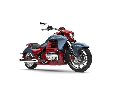 Metalik kırmızı ve mavi modern helikopter kiralama