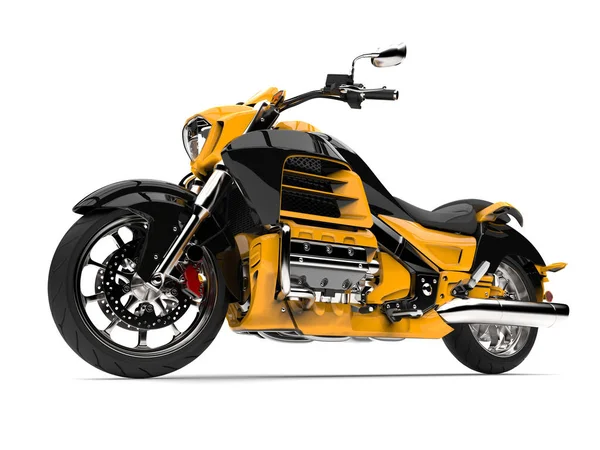 Sepeda Motor Modern Matahari Kuning Tembakan Sudut Rendah — Stok Foto