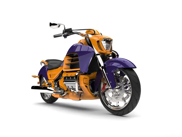 Purple Yellow Modern Motorcycle — Stock Photo, Image