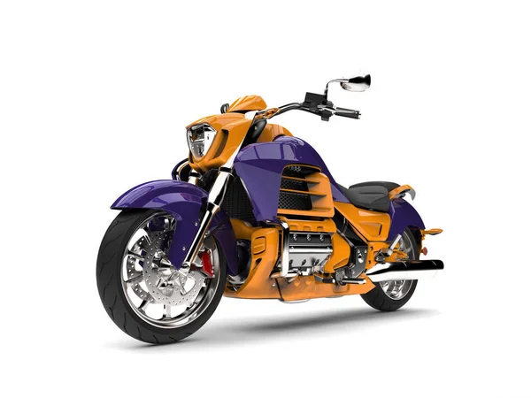 Purple Yellow Modern Motorcycle Beauty Shot — Stok Foto