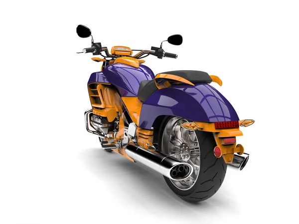 Moto Moderno Roxo Amarelo Tiro Cauda — Fotografia de Stock