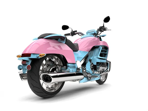 Candy Colored Powerful Chopper Bike Tail View — Stock Photo, Image