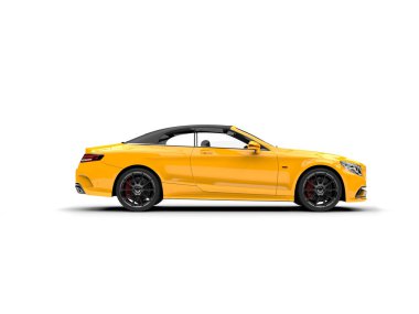 Parlak sarı modern lüks Cabrio araba - yan görünüm