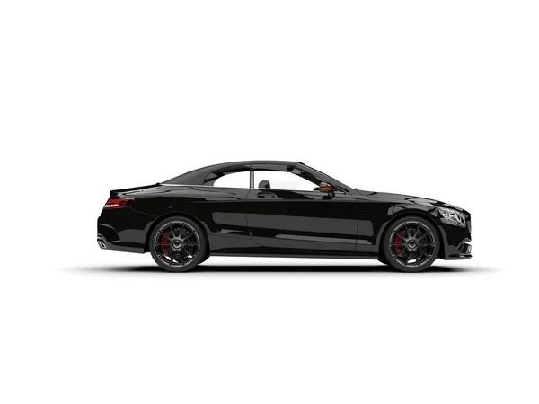 Grim Black Modern Luxury Convertible Car Side View — Stock Photo, Image