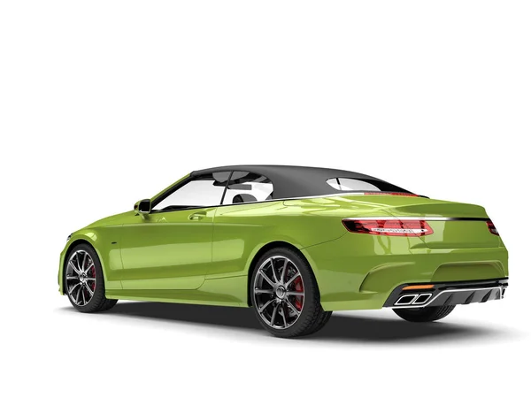 Metallic Green Modern Luxury Convertible Car Rear Side View — Stock Photo, Image
