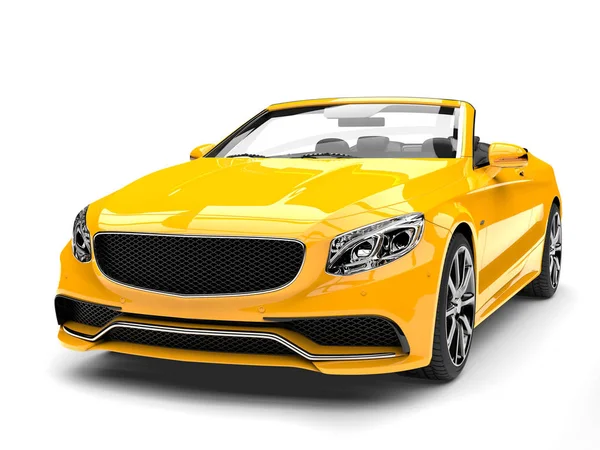 Cyber Jaune Moderne Convertible Voiture Luxe Vue Face Gros Plan — Photo