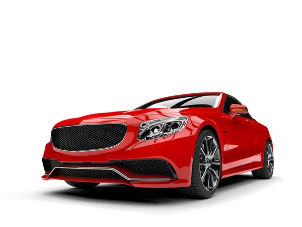 Beautiful Red Luxury Modern Convertible Car Front Closeup Shot — Stock Photo, Image