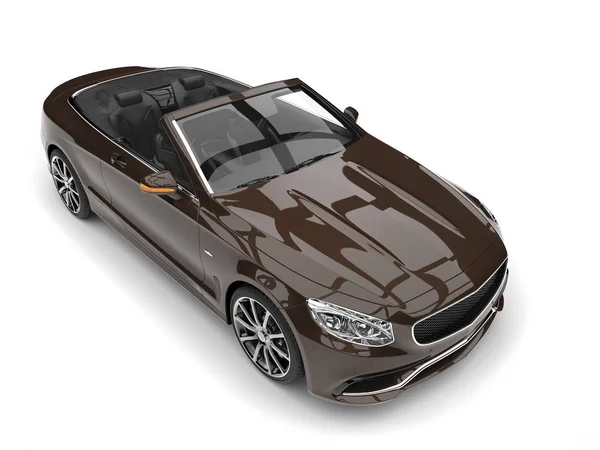 Carro Conversível Marrom Chocolate Escuro Vista Cima Para Baixo — Fotografia de Stock