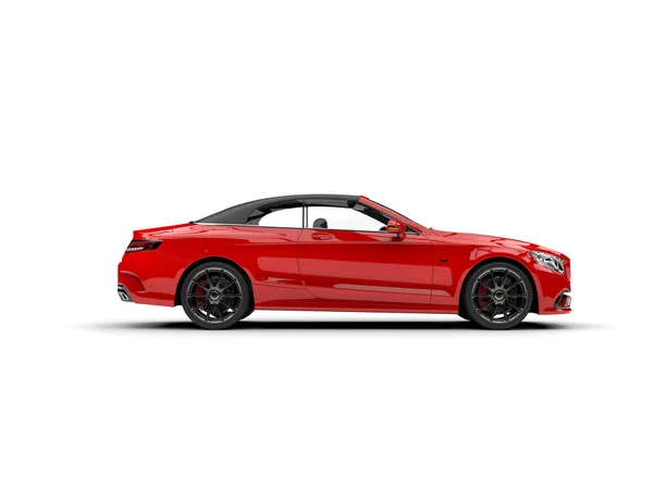Gyönyörű Piros Luxus Modern Kabrió Autó Oldalnézet — Stock Fotó
