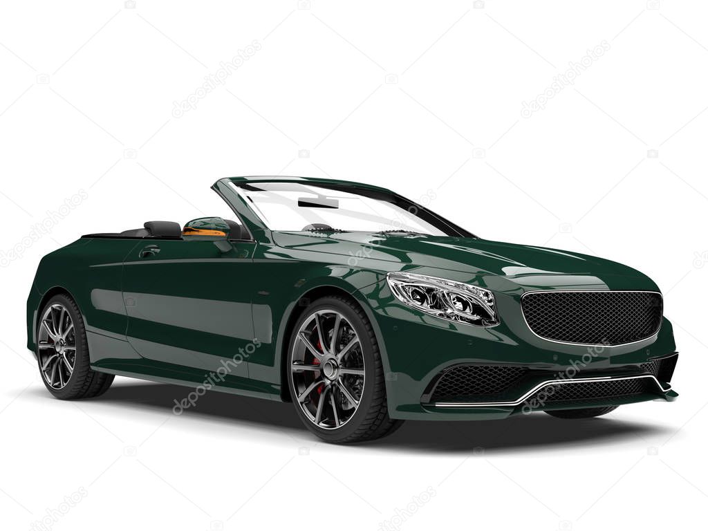 Dark green modern luxury convertible car
