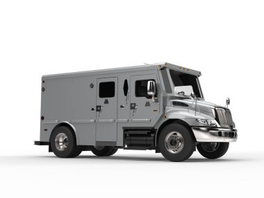 Gümüş zırhlı nakit taşıma araba - güzellik vurdu