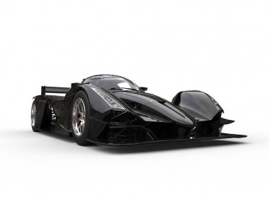 Modern parlak siyah süper spor yarış arabası
