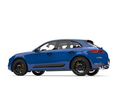 Modern mavi aile arabası - arka yan görünüm