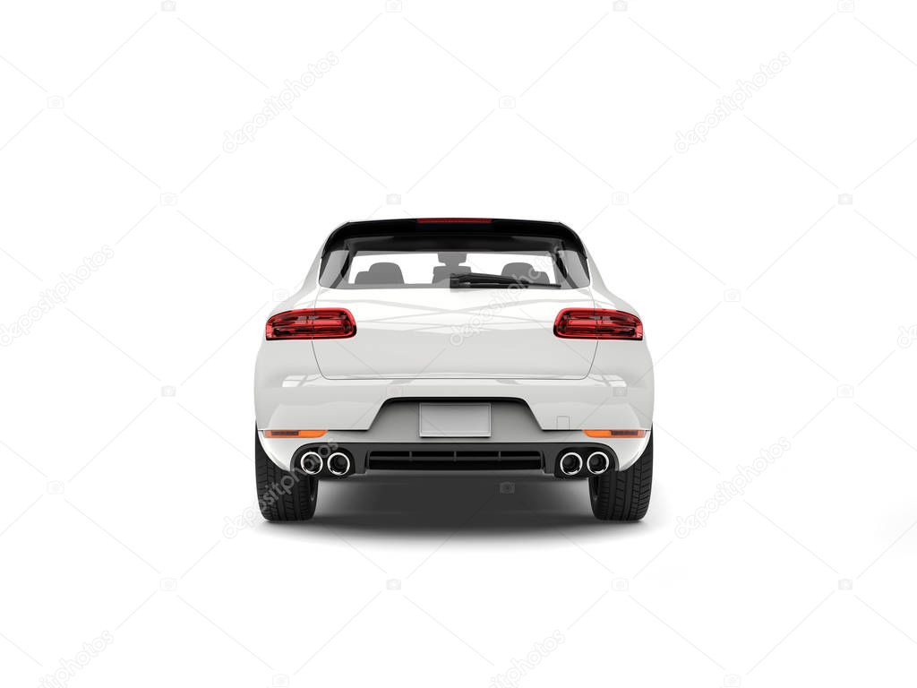 Awesome modern white SUV - back view