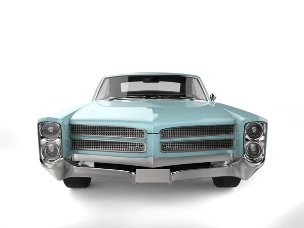 Pastel Blue Vintage Car Front View — Stock Photo, Image