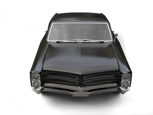 Λείο Μαύρο Vintage Αυτοκίνητο Top Μπροστινή Όψη — Φωτογραφία Αρχείου