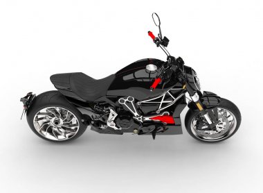 Modern güçlü siyah motosiklet - görünüm üst