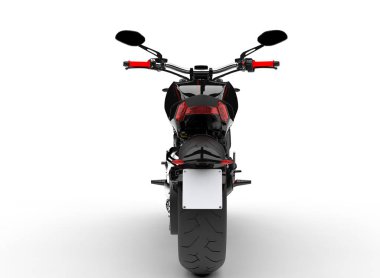 Epik parlak siyah güçlü motosiklet - arkadan görünüm