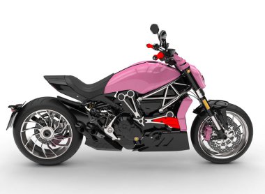 Serin pembe modern motosiklet - yan görünüm