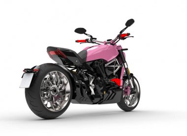 Serin pembe modern motosiklet - dikiz