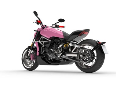 Serin pembe modern motosiklet - arka yan görünüm