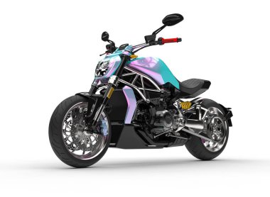Pearlescent boya işi ile modern yarış motosiklet