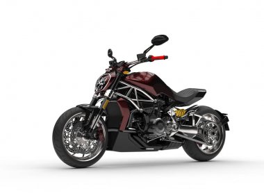 Koyu kırmızı metalik chopper motosiklet