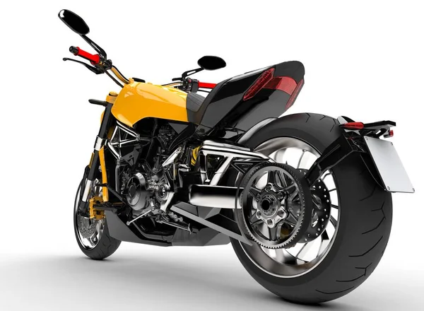 Moderno Giallo Super Bike Coda Primo Piano Colpo — Foto Stock