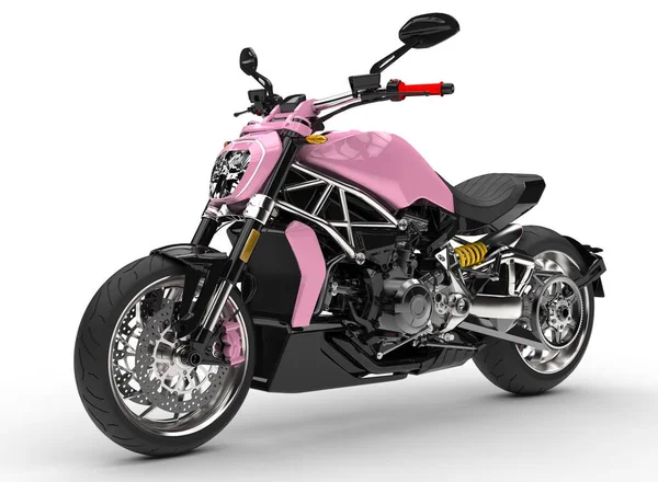 Serin pembe modern motosiklet - Önden Görünüm portre vurdu