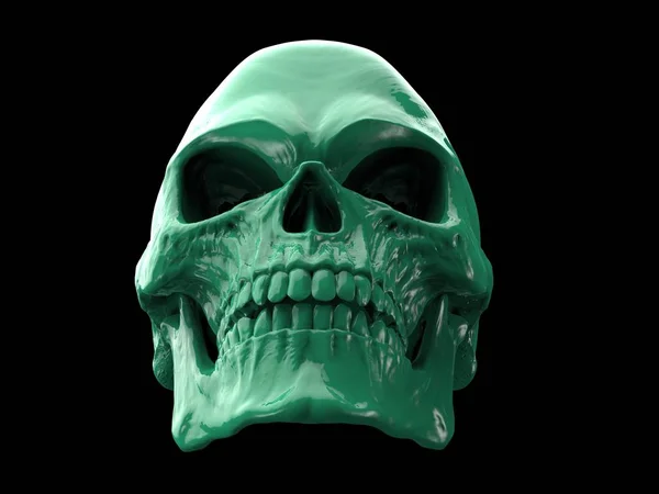 Shiny Teal Skull Low Angle Shot — Stock Photo, Image