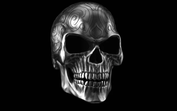 Crânio Ornamental Metal Pesado Escuro — Fotografia de Stock