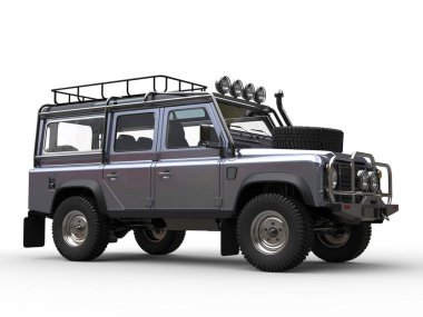 Mavi metalik gümüş modern off road araç