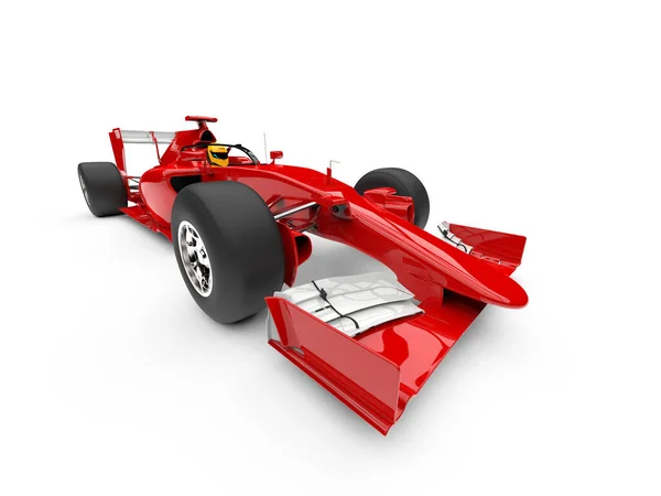 Červená Super Rychlé Sportovní Závodní Auto Přední Detailní Záběr — Stock fotografie