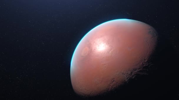 Approaching Mars Red Planet Solar System — Stock Video