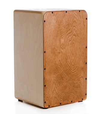 A wooden Cajon on a white background clipart