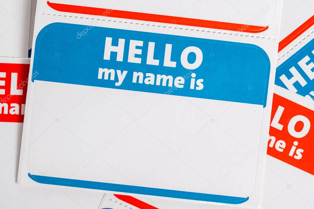 Hello my name is name badge paper aticker