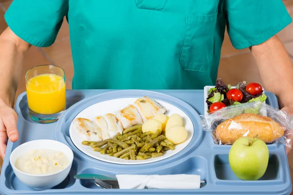 Bandeja de comida de un hospital — Foto de Stock