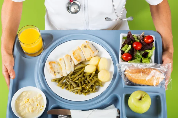 Podnos s jídlem nemocnice — Stock fotografie