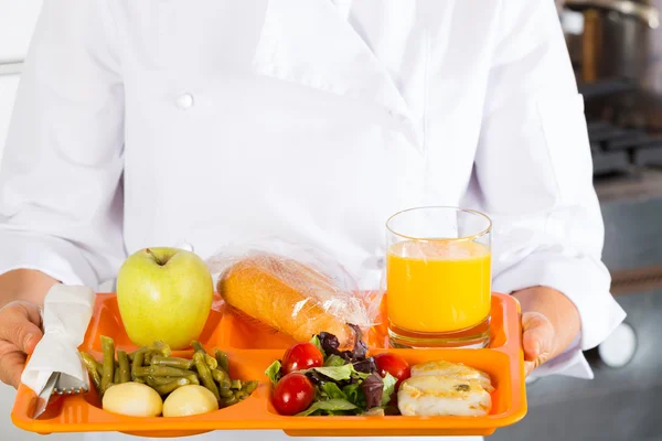 Bandeja de comida de una escuela — Foto de Stock