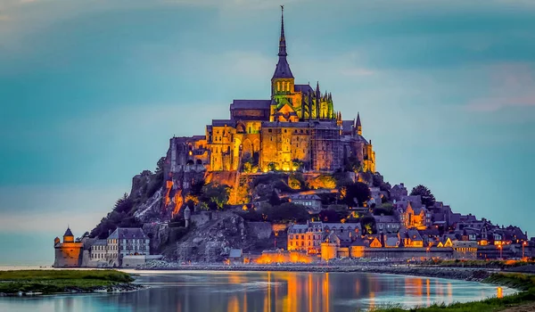 Mont Saint Michel 教科文组织在法国的世界遗产所在地 — 图库照片