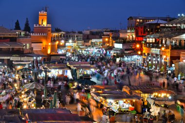 Jemaa el-Fnaa square in Medina of Marrakesh, Morocco clipart