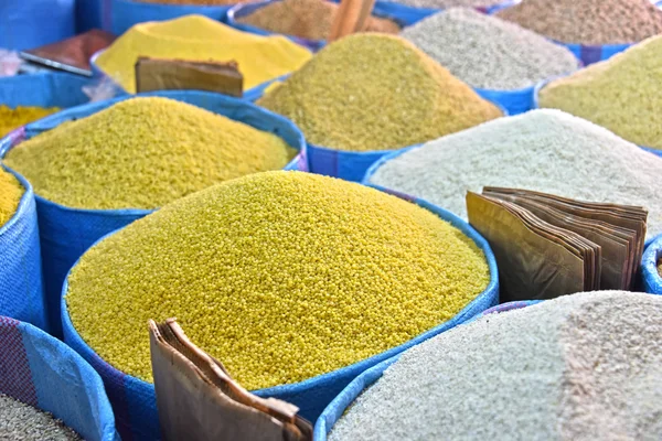 Dried food products on the arab street market stall — Stock Photo, Image