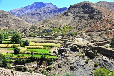 Manzaralı yüksek Atlas Dağları, Fas