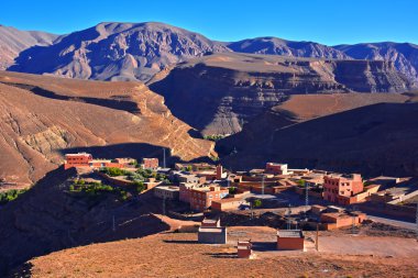 Manzaralı yüksek Atlas Dağları, Fas