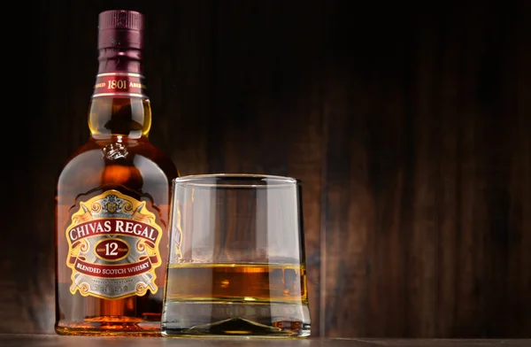 Bottle of Chivas Regal 12 blended Scotch whisky — Stock Photo, Image