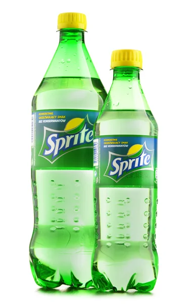 Two bottles of carbonated soft drink Sprite isolated on white — Stock fotografie
