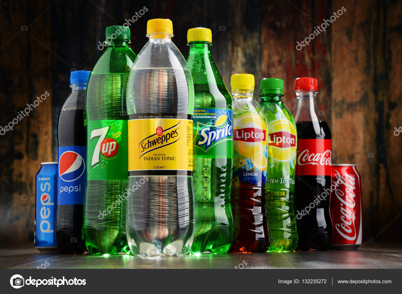 Bottles of assorted global soft drinks — Stock Editorial Photo
