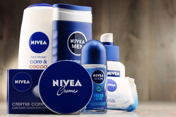 Variety of Nivea products including creme and soap — Stock Photo, Image