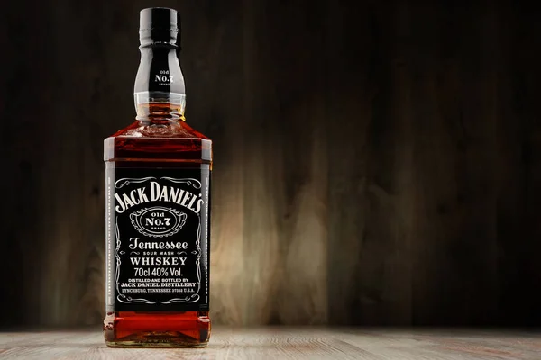ジャック Daniel のウイスキーのボトル — ストック写真