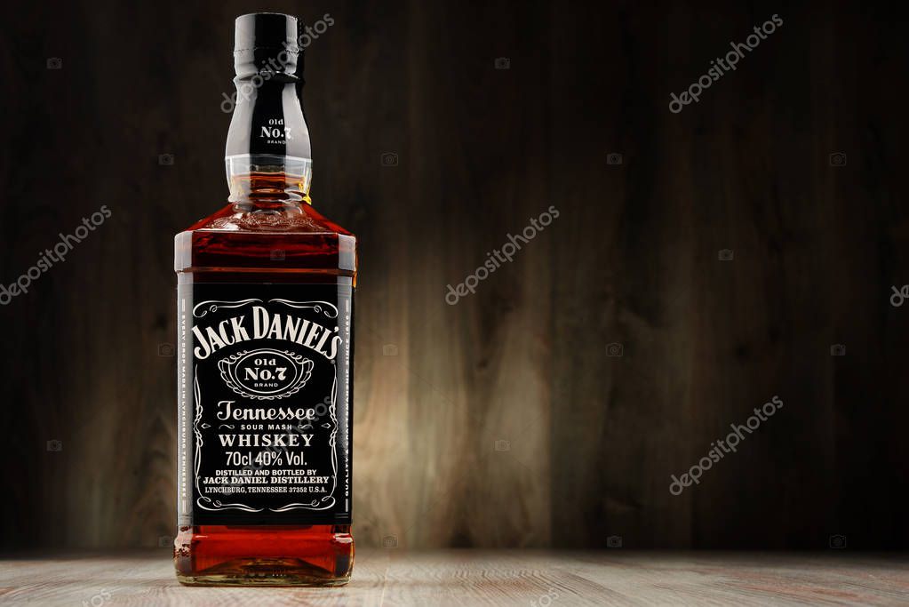 POZNAN, POLAND - DEC 2, 2016: Jack Daniel's, a brand of the best selling American whiskey in the world,  produced by the Jack Daniel Distillery and owned by the Brown-Forman Corporation since 1956